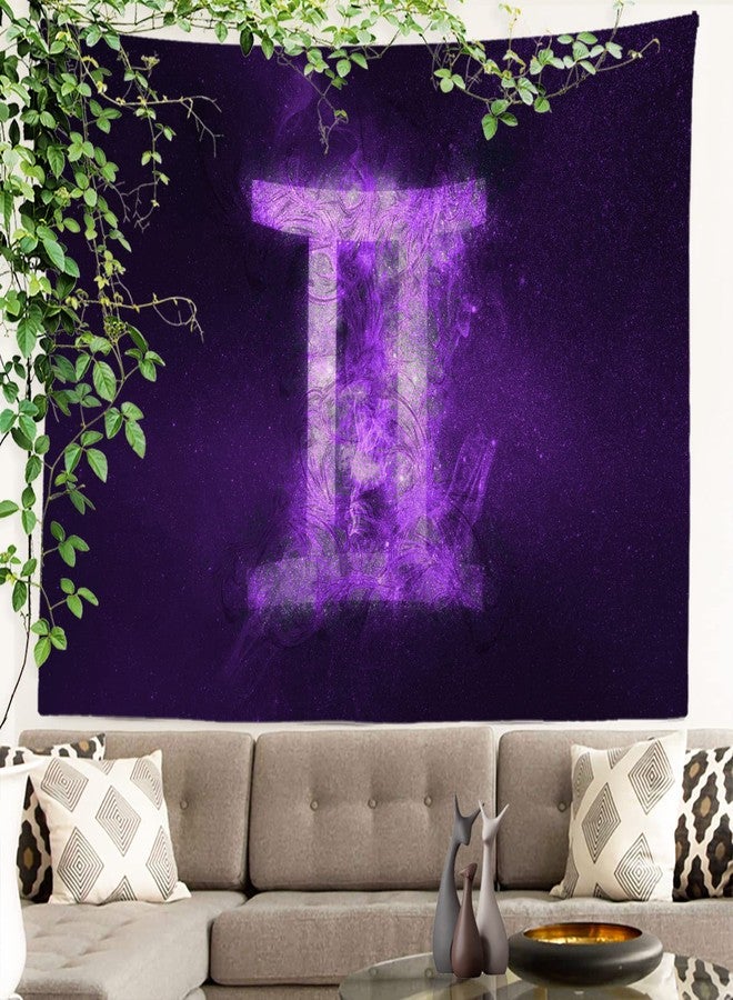 Batmerry Gemini Zodiac Night Sky Tapestry, Gemini Zodiac Symbol Picnic Mat Hippie Trippy Tapestry Wall Art Meditation Decor for Bedroom Living Room Dorm, 39.4 x 59.1 Inches, Blue Violet 1 - Image 3